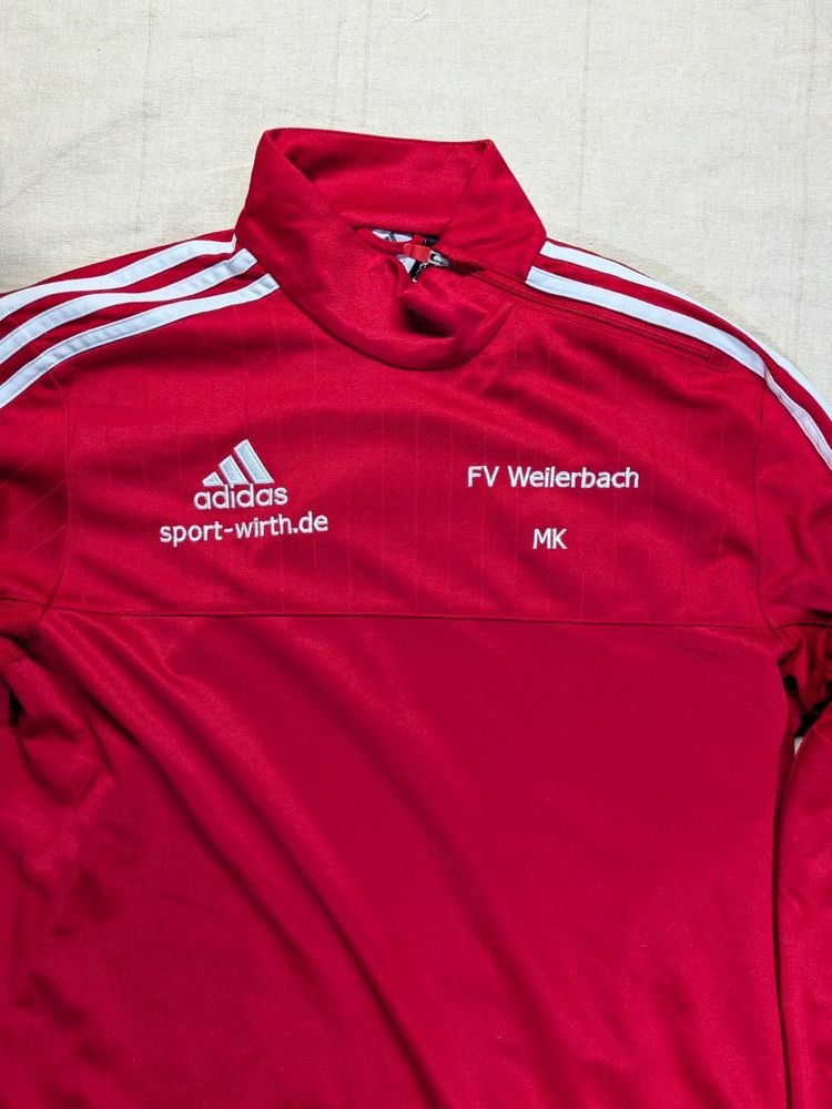 Adidas Red Training Top 3 Stripes Climacool Football imagen 2